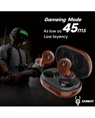 True Wireless Earbuds, Sabbat E16 Bluetooth 5.2 Headphones with Immersive HiFi Stereo Sound, APTX Deep Bass CVC8.1 Noise Cancelling Built-in Mic TWS Ear Buds Headset with Game Mode Wireless Charging