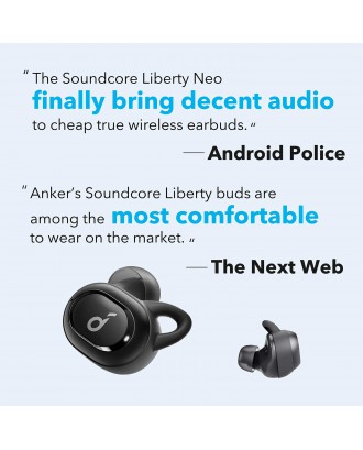 Upgraded, Anker Soundcore Liberty Neo True Wireless Earbuds, Pumping Bass, IPX7 Waterproof, Secure Fit, Bluetooth 5 Headphones, Stereo Calls, Noise Isolation, One Step Pairing, Sports, Work Out